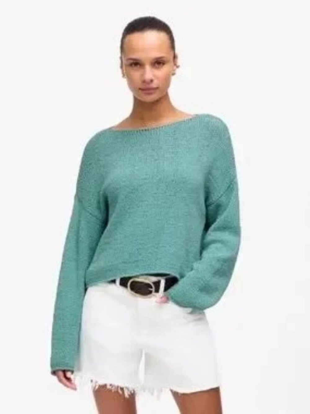 MADEWELL Boatneck Pullover Sweater S Wave Crest